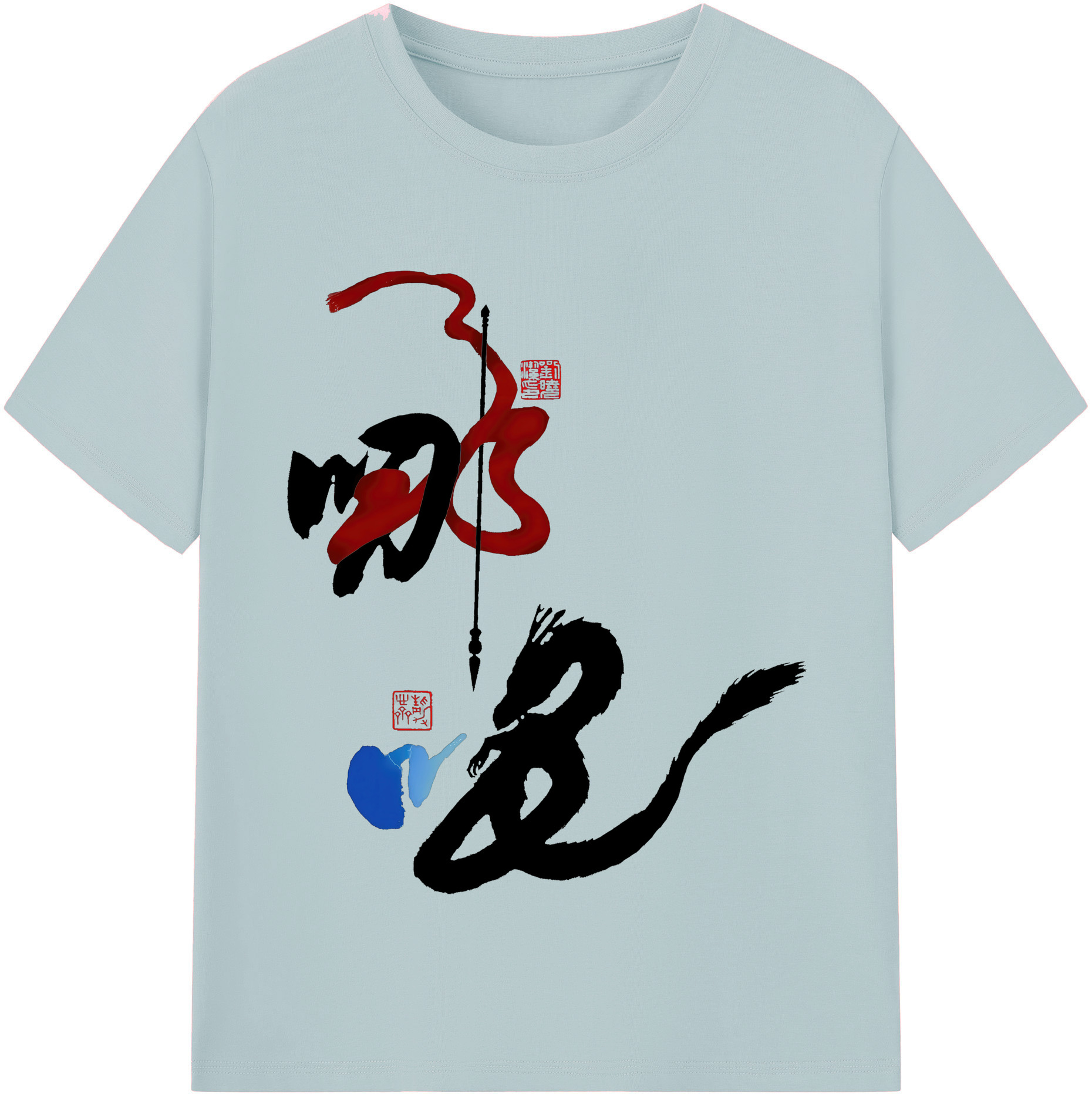 （画像用） Ne Zha 2 ナタ 魔童の大暴れ 綿100％半袖Tシャツ（フロントプリント）